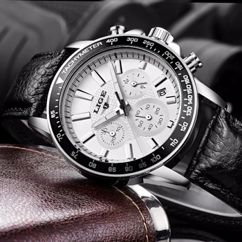 2017 Men's Watch LIGE Fashion Chronograph Sports Men's Watch Top Brand De Luxe Military Quartz Watch Clock Relogio Masculino