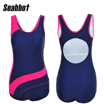 Sea Bbot Athletic Training swimwear Sport Swimsuit One Piece Bathing Suit Women Monokini Racing Plus Size Swimwear 17210