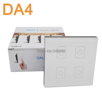 LTECH DA4 Wall Mount Touch Panel 4CH 4 Channel Control On/Off Switch Dimmer LED Controller DALI Series for LED Light AC220V