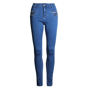 SexeMara Elegant Women's High Waist Jeans Boyfriends Ladies Zipper trousers Skinny jean taille mom Jeans pencil pants
