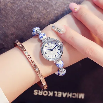 KIMIO Luxury Brand Women's Bracelet Watch Lady Dress Quartz Watch Fashion Diamond Wristwatch Chinese Ceramic Wristwatch.