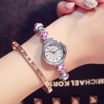 KIMIO Luxury Brand Women's Bracelet Watch Lady Dress Quartz Watch Fashion Diamond Wristwatch Chinese Ceramic Wristwatch.