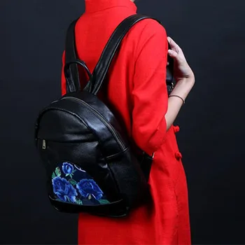 XIYUAN BRAND Women Backpack Leather Mochila Escolar School Bags For Teenagers Girls Top-handle Backpacks