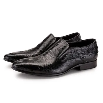 Crocodile Grain Black / Brown Oxfords Shoes Formal Mens Dress Shoes Genuine Leather Business Shoes Man Wedding Shoes