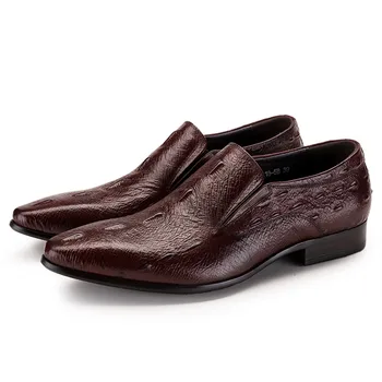 Crocodile Grain Black / Brown Oxfords Shoes Formal Mens Dress Shoes Genuine Leather Business Shoes Man Wedding Shoes