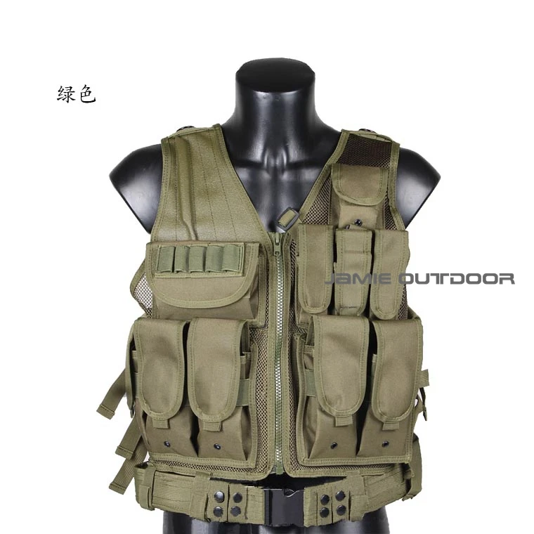 Hot selling Military Tactical Airsoft Vest Black tan green camo MOLLE Nylon Combat hunting vest Tactical Vest