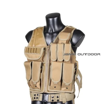 Hot selling Military Tactical Airsoft Vest Black tan green camo MOLLE Nylon Combat hunting vest Tactical Vest