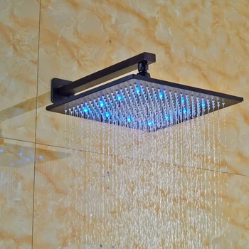 LED Color Changing Oil Rubbed Broze Shower Head Wall Mounted Rainfall Shower Head
