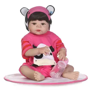 Newborn Full Body Silicone Bebe Doll Reborn 22 Inch Vinyl Realistic Collectible Doll Reborn Baby Simulator Dolls For Girls Toys