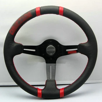 New Universal Fits Racing Sport 13050 Red/340mm Suede Deep Dish Alloy Steering Wheel