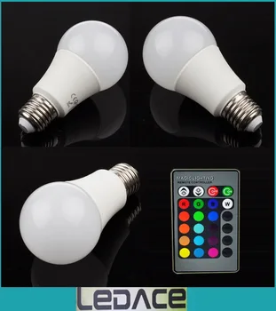 E27 RGB LED 5W 16 Colors rgb led bulb light Dimmable 110v 220v led rgb lamp with remote controller and memory for Christmas home