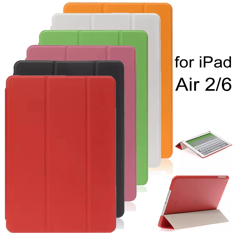 For iPad Air 2 Case Luxury Ultra Thin Flip Magnetic PU Leather Smart Shell Case Cover for Apple iPad Air2 6 with Auto Sleep/Wake