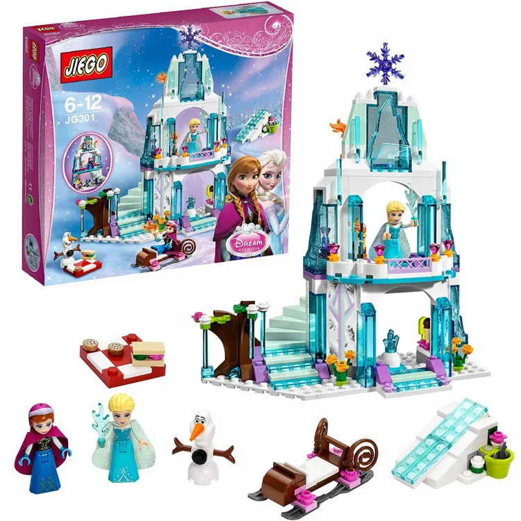 Dream Princess Elsa's Ice Castle Princess Anna Olaf Set Model Building Blocks Gifts Toys Compatible lepin Friends