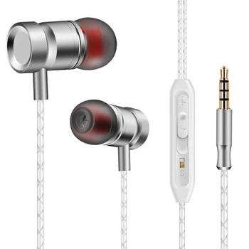 GLAUPSUS GJ01 In-Ear 3.5mm Super Bass Microphone Earphones Earplug Stereo Metal HIFI In Ear Earbuds for iPhone Mobile Phone