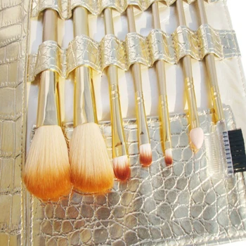 Golden crocodile pattern Makeup Brushes brosse maquillage Facial Cosmetics 7pcs Makeup Brush Set pinceau poudre Make Up Tools