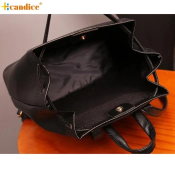 Naivety PU Leather Women Fashion Drawstring Travel Satchel Bag Bucket Backpack 15S70109 drop shipping