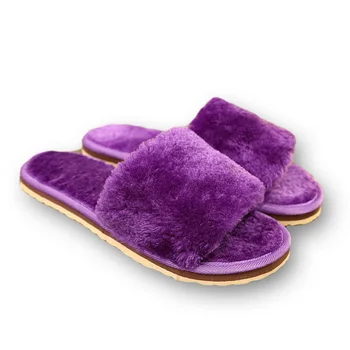 New Winter Women Plush Feathers Slippers Designer Flat Rubber Fluffy Fur Slides Home Flip Flop Lady Warm Casual Hotel Floor Shoe