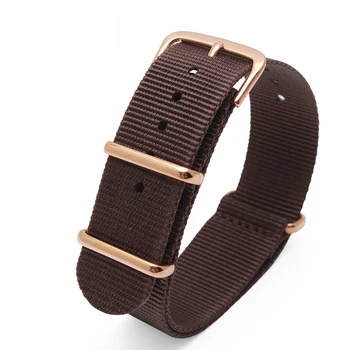 2016 Nylon Wholsale Watchband Belt 18mm 20mm 22mm 24mm coffe Watch Strap Belt Steel Deploy Clasp