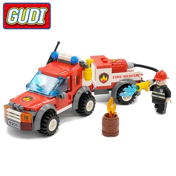 GUDI City Off Road Fire Rescue Blocks 122pcs Bricks Building Blocks Sets Educational Toys For Children