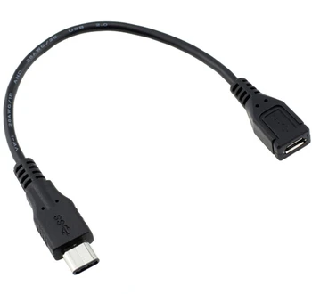 15 cm USB 3.1 tipo-c USB3.1 USB-C macho para USB 2.0 Micro 5pin 5 p carga Femea adaptador de Cabo de carregamento de dados para