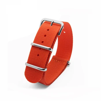 2016 Wholsale nylon Watchband Belt 18mm 20mm 22mm 24mm Watch Strap orange Belt Steel Deploy Clasp