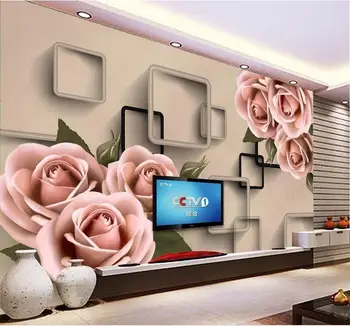 Modern customized 3d mural wallpaper Rose wallpaper for walls 3 d photo wallpaper Non-woven wallpaper roll