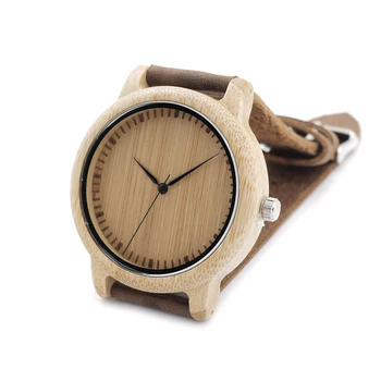 BOBO BIRD L19 Bamboo Wood Watches for Women Brand Designer Leather Band Wooden Dial Face Casual Quartz Watch OEM Dropshipping