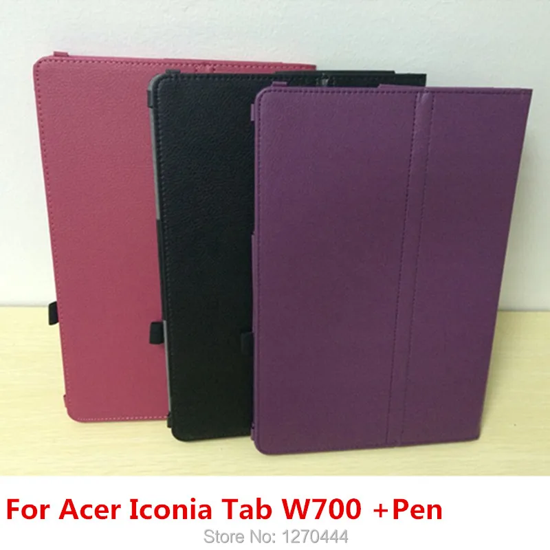 Litchi skin PU Leather capa para Case Cover For Acer Iconia Tab W700 11.6 inch,stylus pen +OTG as gift,