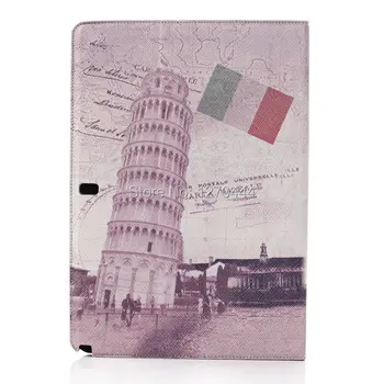 Retro Style World-famous Architectures Stand Flip Cover Case for Samsung Galaxy Note Tab Pro 12.2 P900 +Pen as a gift