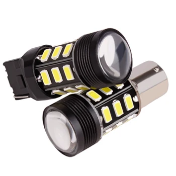Car Styling 21W Car LED Reverse Lights Bulbs T20 W21W 5730 LED 18 SMD with CREE Lens CANBUS 360 Degrees