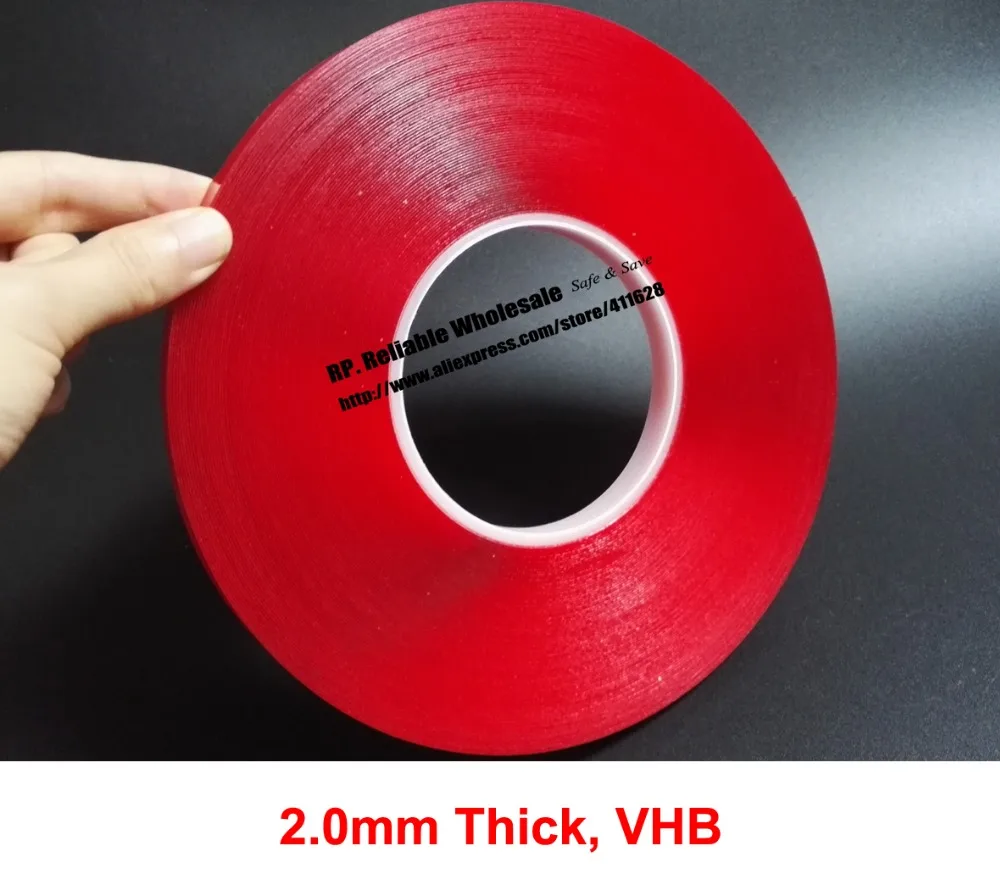 2.0mm Thick, (10mm~40mm wide Choose*16 meters) VHB Clear Foam Double Sided Adhesive Acrylic Tape for Acrylic Panel, Glass, Joint