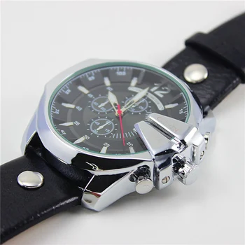 2016 NEW CURREN Large dial men's watches top luxury brand sport Quartz watches leather band writh watch men gift reloj hombre