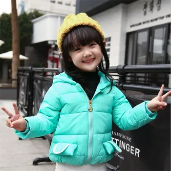 Warm Children Coats Outwear Baby girls Jackets Long sleeves Kids Down&Parkas Fashion Baby cotton-padded clothes Winter Girl coat