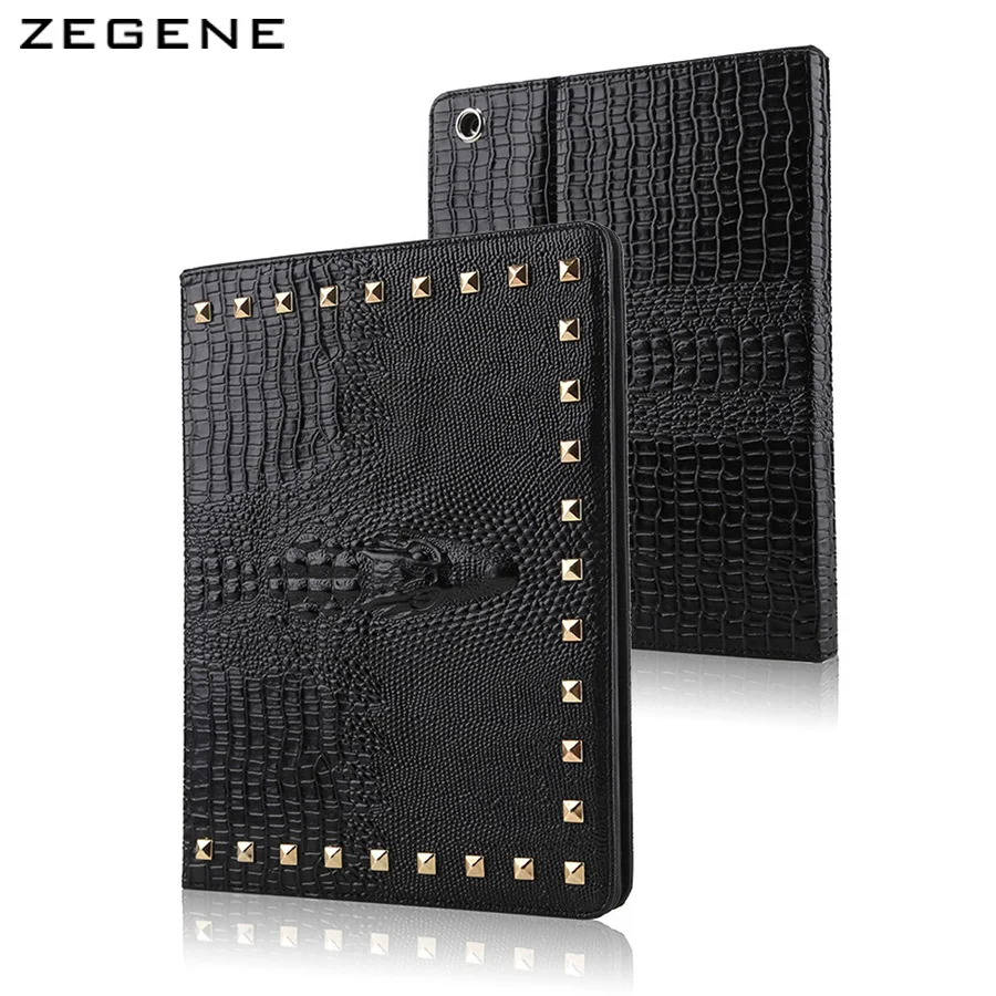 For ipad air2/ipad 6 case crocodile pattern case rivet tablet protection shell fashionable waterproof protective cover