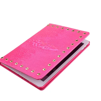 For ipad air2/ipad 6 case crocodile pattern case rivet tablet protection shell fashionable waterproof protective cover