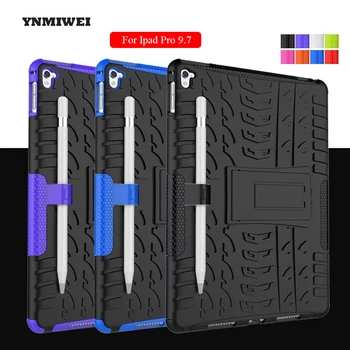 For Ipad Pro 9.7 Case TPU + PC Cover Pad Stand Holder Tablet Holder Armor Fashion Shockproof Shell With Pen Protection YNMIWEI