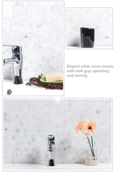 Home Improvement Hexagon Marble Mosaic tiles, Natural Jade Style,Kitchen Backsplash,Art Wall/Floor decor, ,LSMBH08