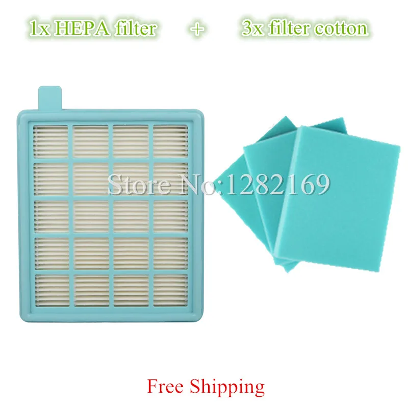 1x Vacuum Cleaner HEPA Filter and 3x Filter Cotton replacement For Philips FC8477 FC8470 FC8471 FC8472 FC8473 FC8474 FC8476