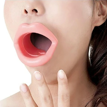 Pink Lips face-lift Silicone Rubber Face Slimmer Mouth Muscle Tightener Anti-Aging Anti-Wrinkle Tool 5I4N