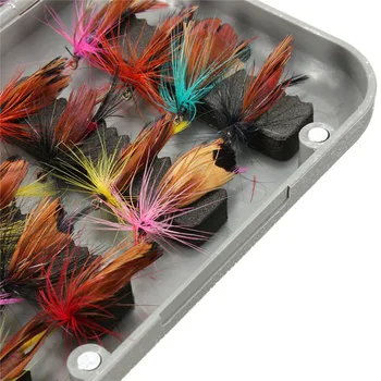 32pcs/set Various Dry Fly Fishing pesca Trout Trout Lure Set Artificial Insect Bait Trout Fly fishing Hooks Tackle W/Case Box