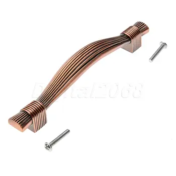 1PC 96mm/128mm Red Copper or Antique Brass Zinc Alloy Kitchen Furniture Cabinet Handle Bedroom Drawer Pulls