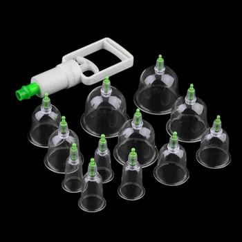 12 pc Medical Vacuum Cupping with Suction Pump Suction Therapy Device Set herapy Kit body relaxation healthy Massage top