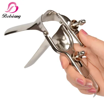 Hot Medical Themed Toys Stainless Steel Expansion Yin Voyeuristic Device Vaginal Dilators Colposcope Speculum Anal Sex Products