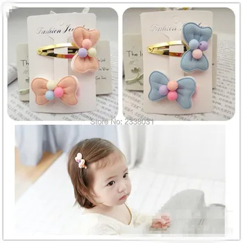 Lovely Korean Hair accessories For Girls Cute Bow Knot Hairpin Candy Colors Kid Hair Clips Hairgrips Headdress