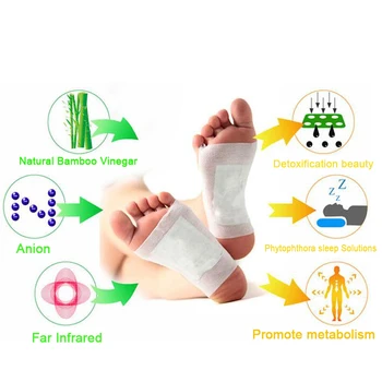 1Bag=2Pcs Kinoki Detox Foot Pads Patches Feet Care Improve Sleep Slimming Massage Relaxation Natural Plant Quintessence Kit B010