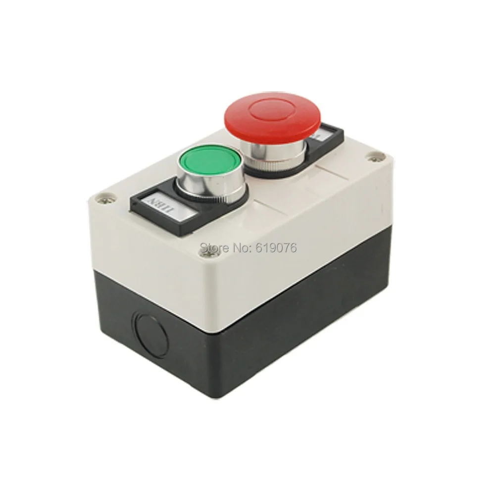 Red Mushroom Green Round Flat Head Momentary Switch Push Button Station