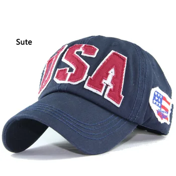 Wholesale new fashion cap summer fall Cotton Casual snapback Hat for men Baseball Cap women USA Embroidered cotton hat