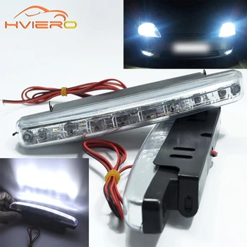 New 10X Car Daytime Running Light 8 LED 8smd DRL Daylight Kit Super White Head Lamp Parking Car Fog Lights 12V DC