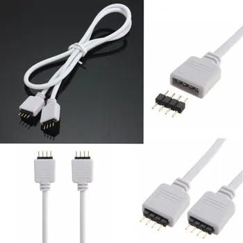 30/50/100/200/300/500cm 4Pin Female Extension Wire Cable Cord Connector RGB 5050 3528 LED Strip Light And Male Plug