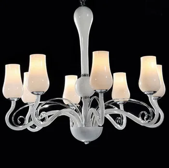 Multiple Chandelier 8 Heads contracted dining-room sitting room bedroom lights LED romantic high-grade glass lamp